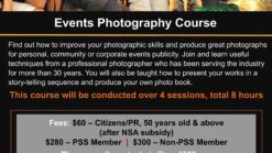 Events Photography Course (NSA) (Singaporean/PR - aged 50 and above)